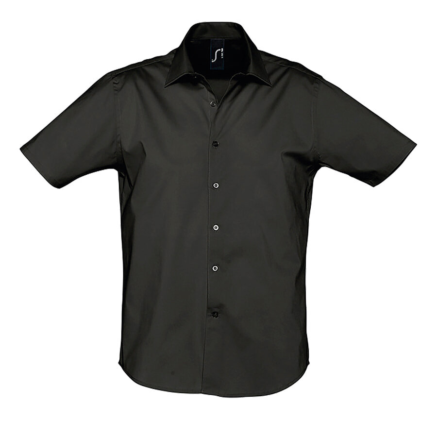 Рубашка мужская &quot;Broadway&quot;, черный_XL, 97% х/б, 3% п/э, 140г/м2