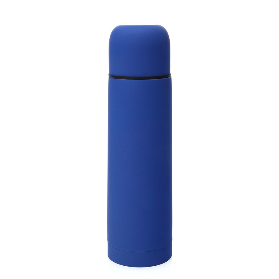 Термос вакуумный &quot;Flask&quot;,сталь с покрытием софт тач, синий, 500 мл.