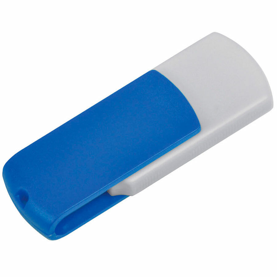 USB flash-карта &quot;Easy&quot; (8Гб),белая с синим, 5,7х1,9х1см,пластик