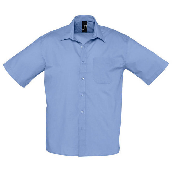 Рубашка&quot;Bristol&quot;, васильковый_XL, 65% полиэстер, 35% хлопок, 105г/м2