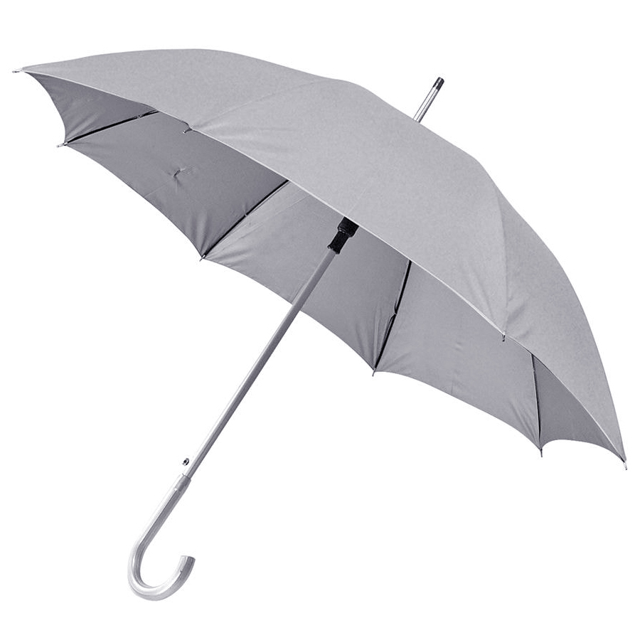 Зонт-трость с пластиковой ручкой &quot;под алюминий&quot; &quot;Silver&quot;, полуавтомат; серый; D=103 см;