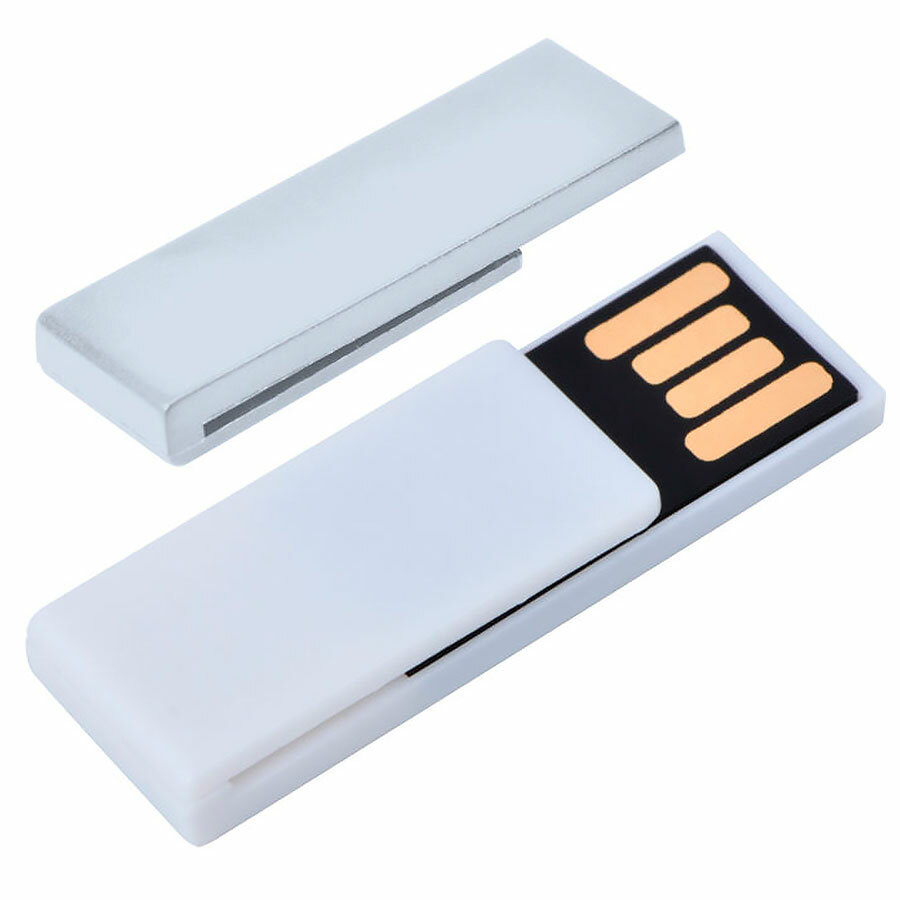 USB flash-карта &quot;Clip&quot; (8Гб),белая,3,8х1,2х0,5см,пластик