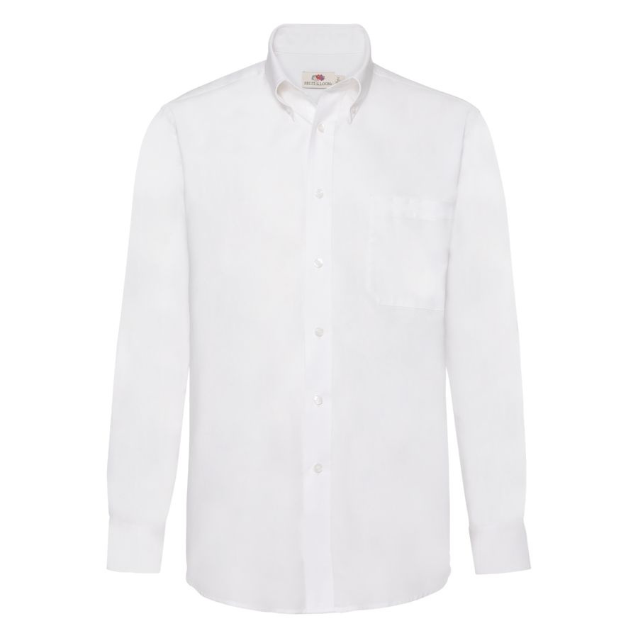 Рубашка &quot;Long Sleeve Oxford Shirt&quot;, белый_XL, 70% х/б, 30% п/э, 130 г/м2