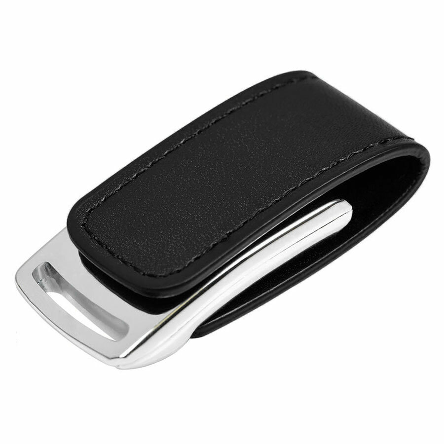 USB flash-карта &quot;Lerix&quot; (8Гб), черный, 6х2,5х1,3см, металл, искусственная кожа