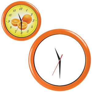 Часы настенные &quot;ПРОМО&quot; разборные ; оранжевый,  D28,5 см; пластик/стекло