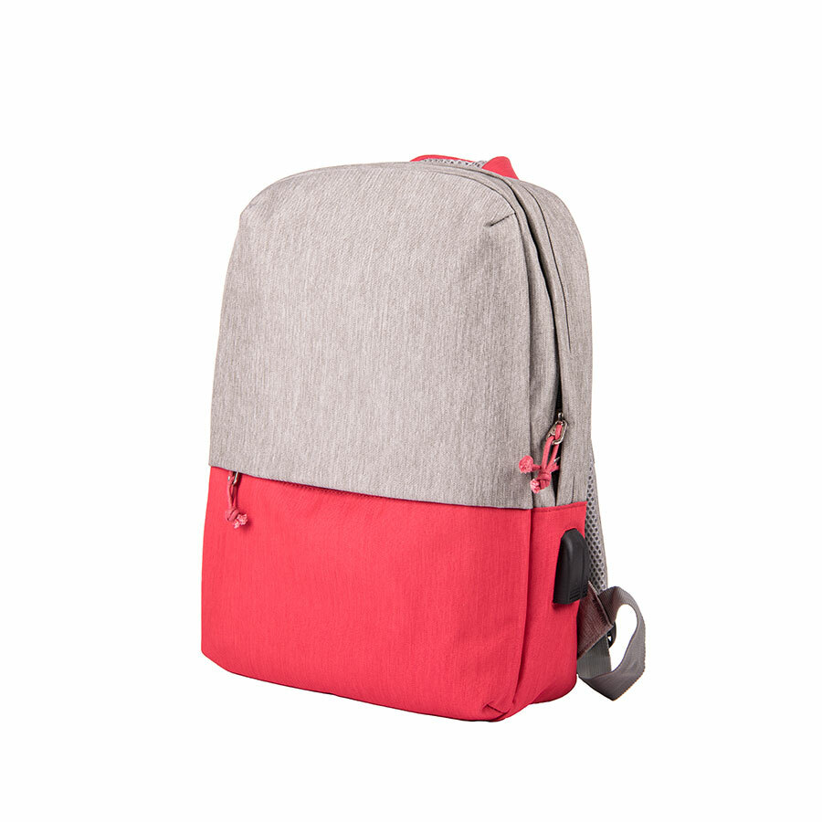 Рюкзак &quot;Beam mini&quot;, серый/красный, 38х26х8 см, ткань верха: 100% полиамид, под-ка: 100% полиэстер