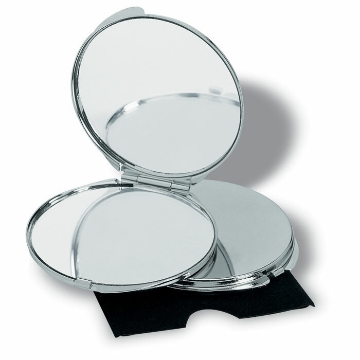 Раскладное зеркало в бархатистом чехле / обычное и увеличивающее