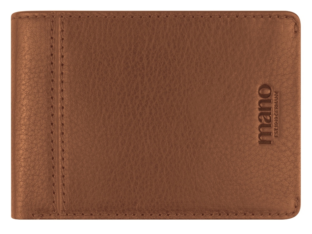 Бумажник Mano &quot;Don Montez&quot;, натуральная кожа в коньячном цвете, 12,8 х 9 см