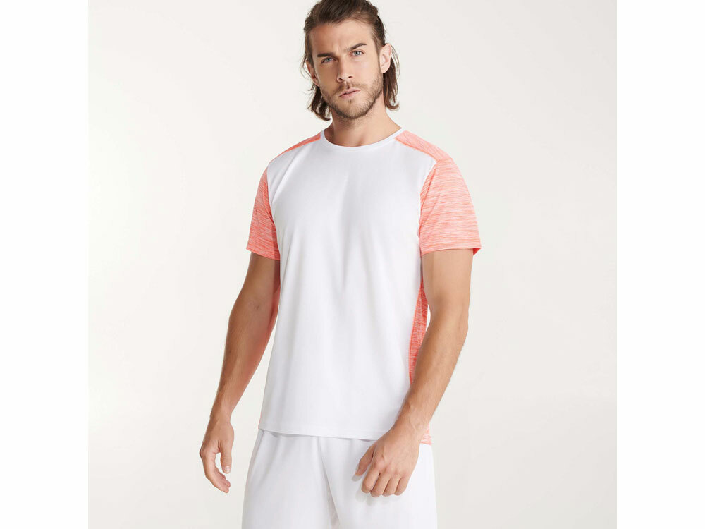 Спортивная футболка &quot;Zolder&quot; детская, белый/меланжевый неоновый коралловый