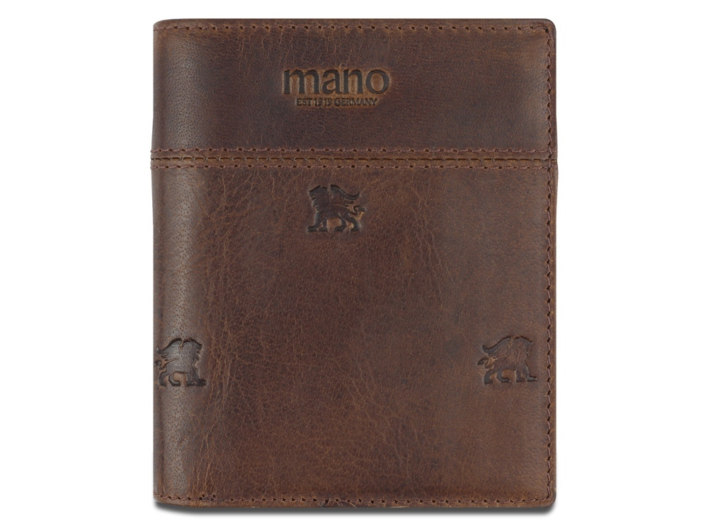 Бумажник Mano &quot;Don Leon&quot;, натуральная кожа в коричневом цвете, 9,7 х 11,7 см