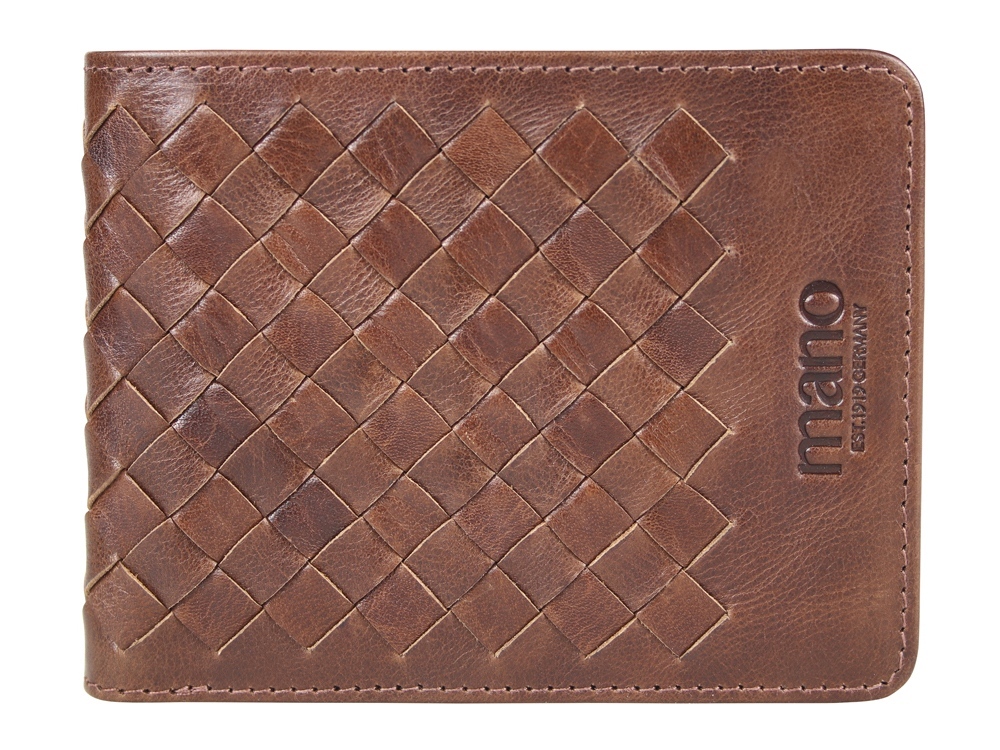 Бумажник Mano &quot;Don Luca&quot;, натуральная кожа в коньячном цвете, 11 х 8,5 см