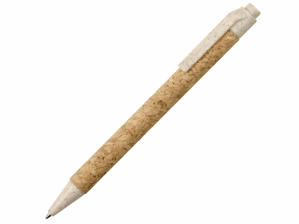 Ручка из пробки и переработанной пшеницы шариковая &quot;Evora&quot;, пробка/бежевый