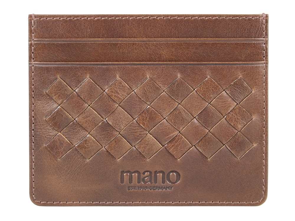 Портмоне для кредитных карт Mano &quot;Don Luca&quot;, натуральная кожа в коньячном цвете, 10,3 х 8,3 см