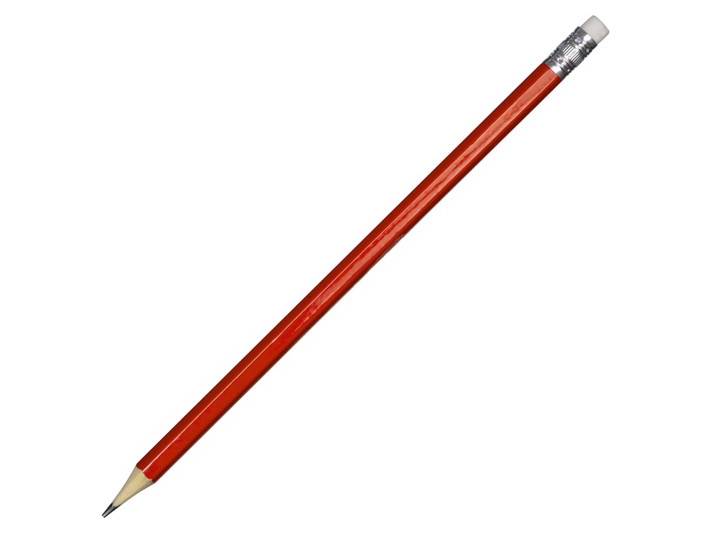 Шестигранный карандаш с ластиком &quot;Presto&quot;, красный