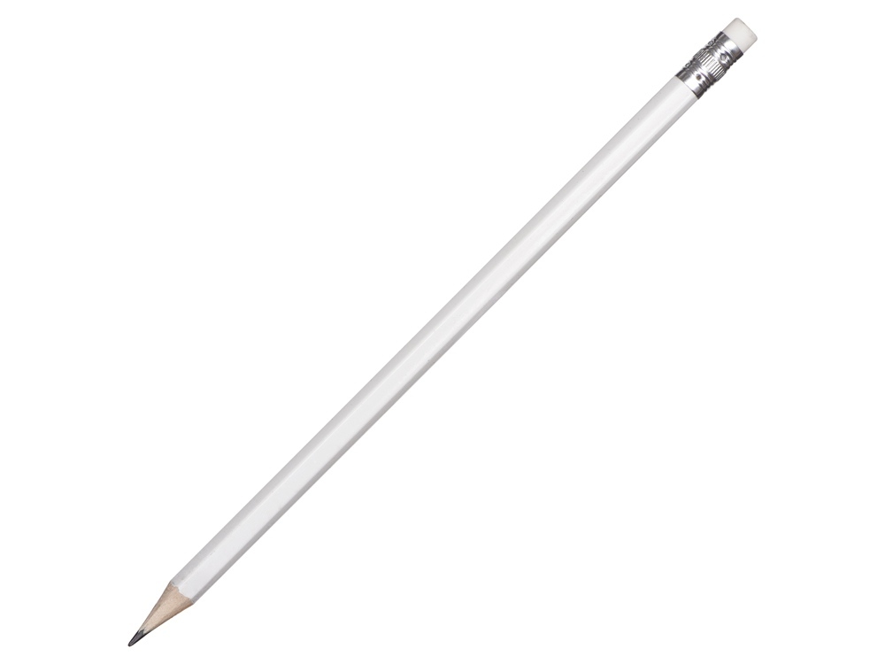 Шестигранный карандаш с ластиком &quot;Presto&quot;, белый