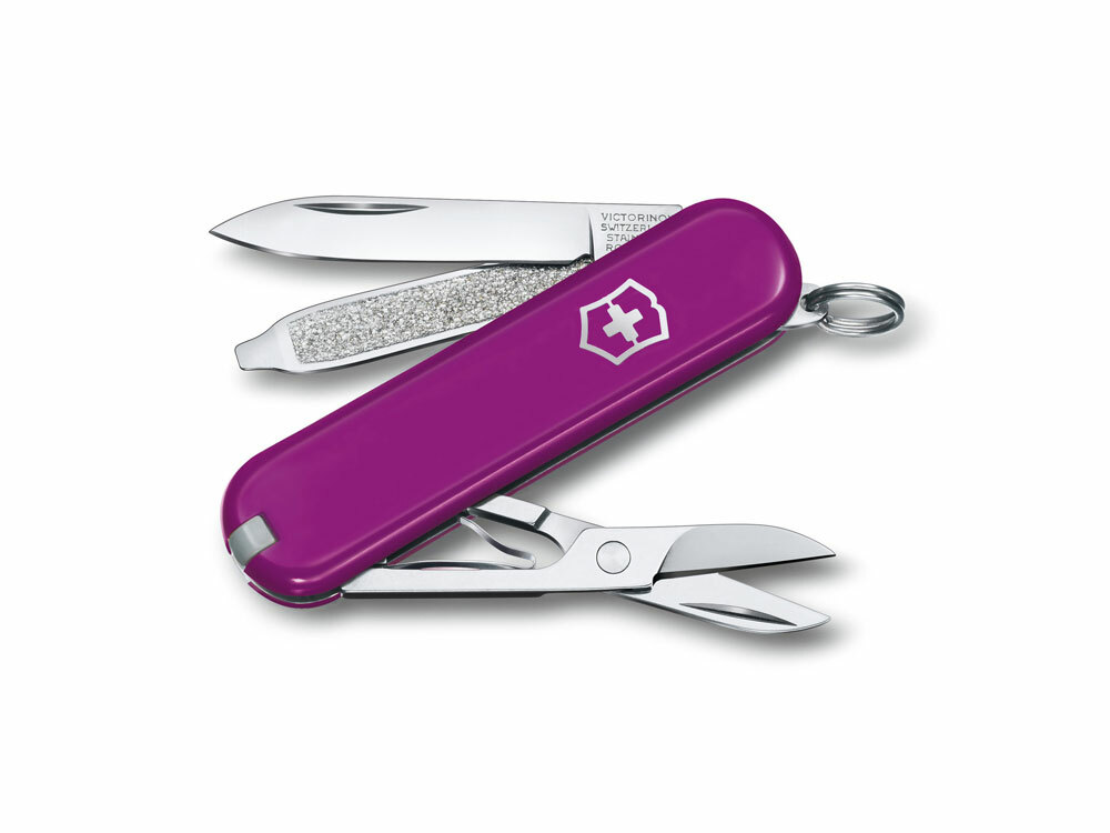 Нож-брелок VICTORINOX Classic SD Colors &quot;Tasty Grape&quot;, 58 мм, 7 функций, фиолетовый