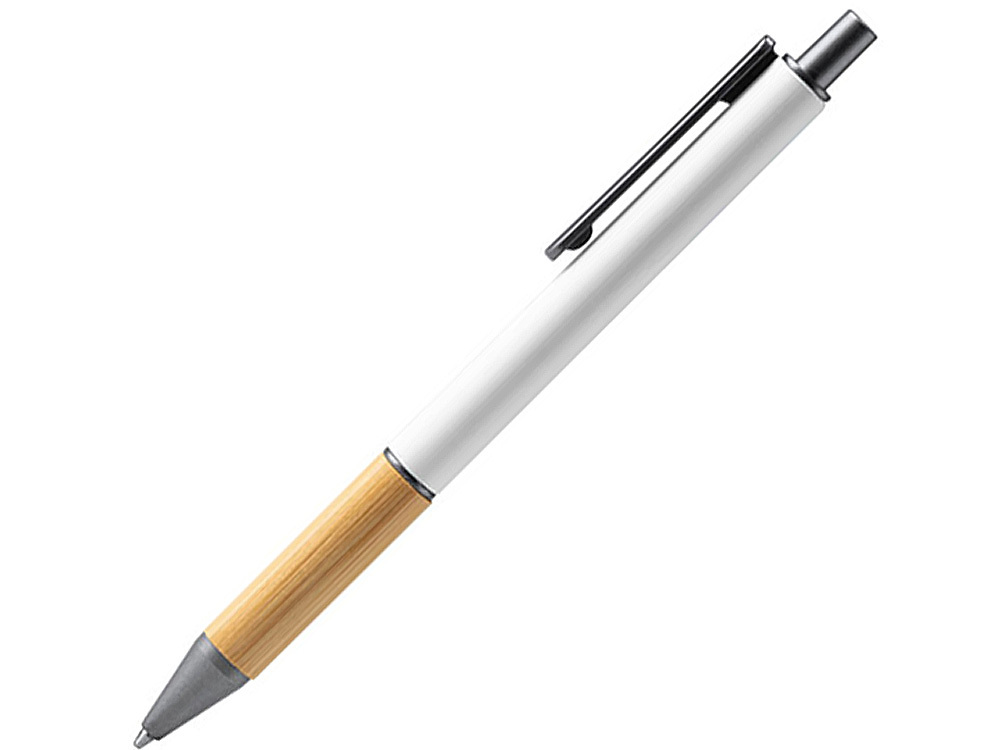 Ручка шариковая PENTA металлическая с бамбуковой вставкой, белый
