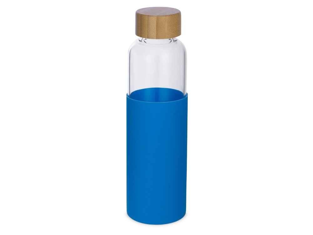 Бутылка для воды стеклянная &quot;Refine&quot;, в чехле, 550 мл, голубой
