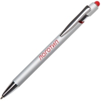 Ручка-стилус металлическая шариковая &quot;Sway  Monochrome&quot; с цветным зеркальным слоем, серебристый с красным