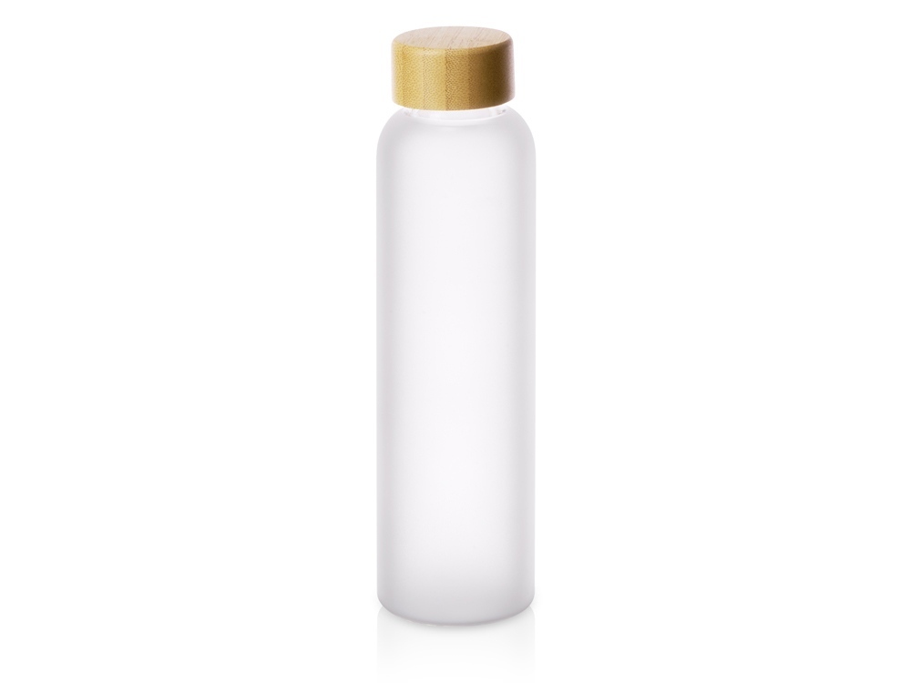 Стеклянная бутылка с бамбуковой крышкой «Foggy», 600мл, серый Cool gray 7C