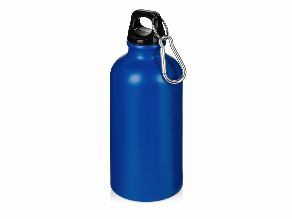 Матовая спортивная бутылка &quot;Hip S&quot; с карабином и объемом 400 мл, синий (P)