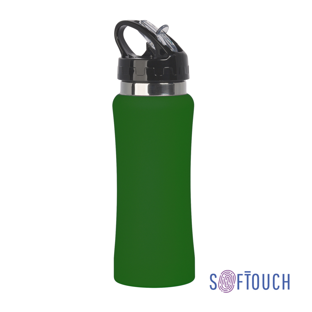 Бутылка для воды &quot;Индиана&quot;, покрытие soft touch, 0,6 л. зеленый