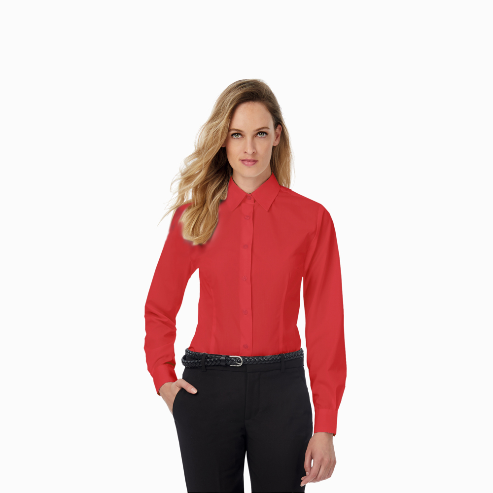 Рубашка женская с длинным рукавом Smart LSL/women темно-красный S