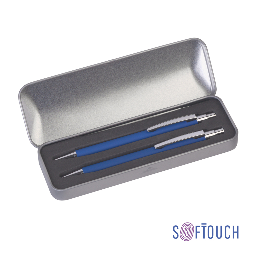 Набор &quot;Ray&quot; (ручка+карандаш), покрытие soft touch синий