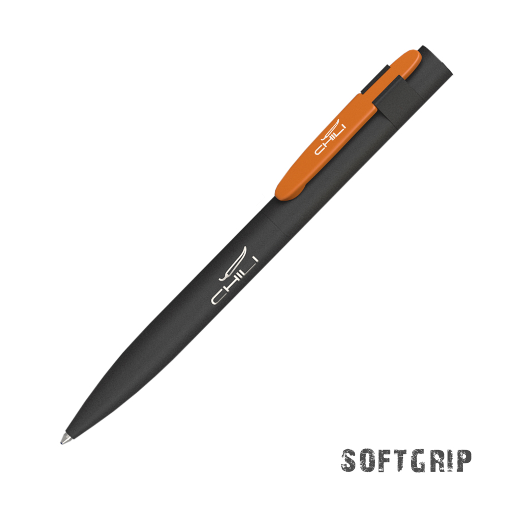 Ручка шариковая &quot;Lip SOFTGRIP&quot; черный с оранжевым