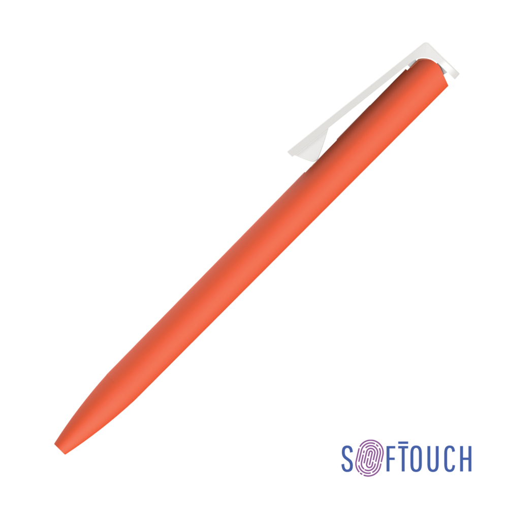 Ручка шариковая &quot;Clive&quot;, покрытие soft touch оранжевый с белым
