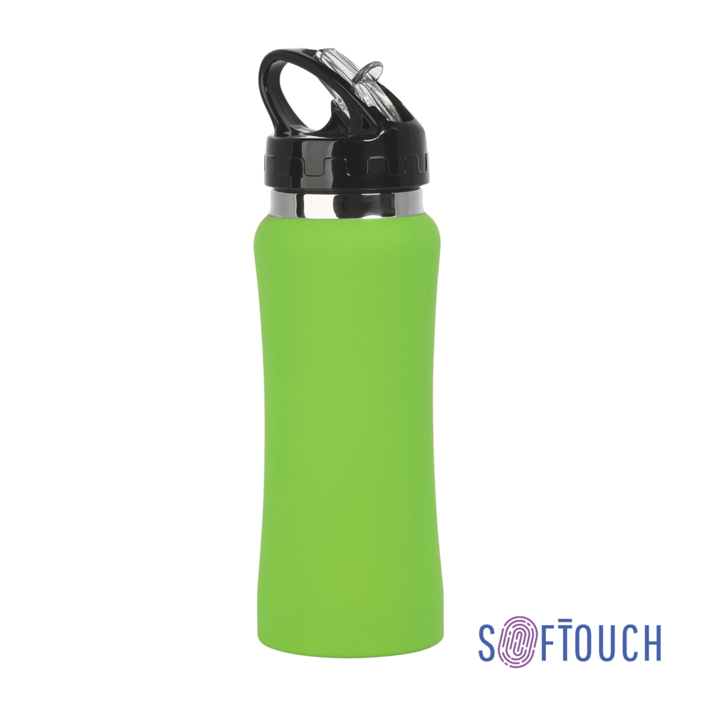 Бутылка для воды &quot;Индиана&quot;, покрытие soft touch, 0,6 л. зеленое яблоко