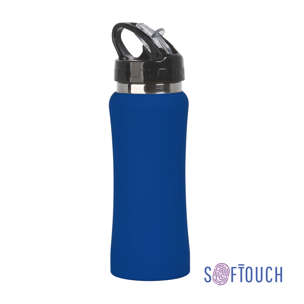 Бутылка для воды &quot;Индиана&quot;, покрытие soft touch, 0,6 л. синий
