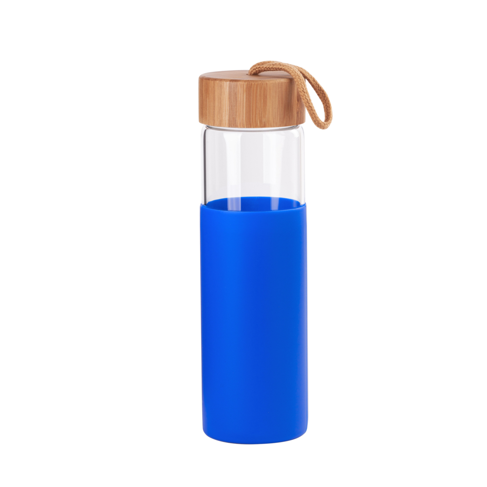 Бутылка для воды &quot;Wellness&quot; 0,6 л в силиконовом чехле синий