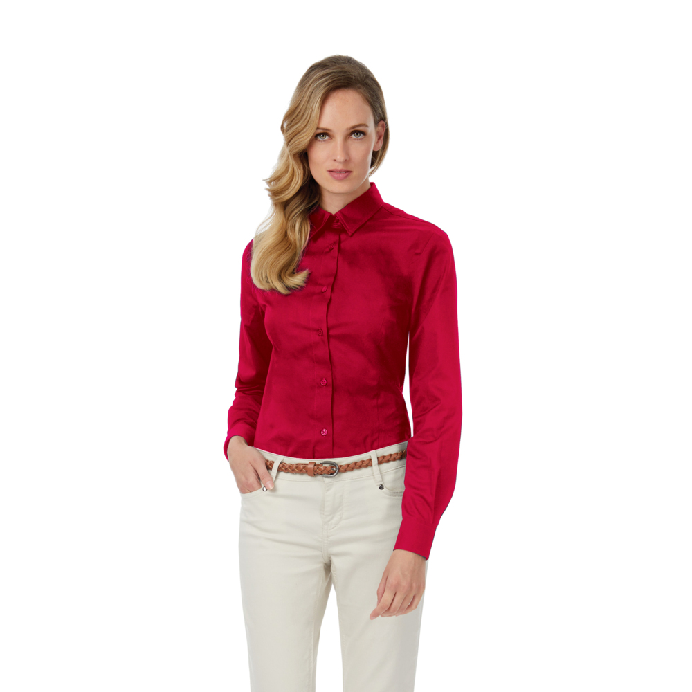 Рубашка женская с длинным рукавом Sharp LSL/women темно-красный S